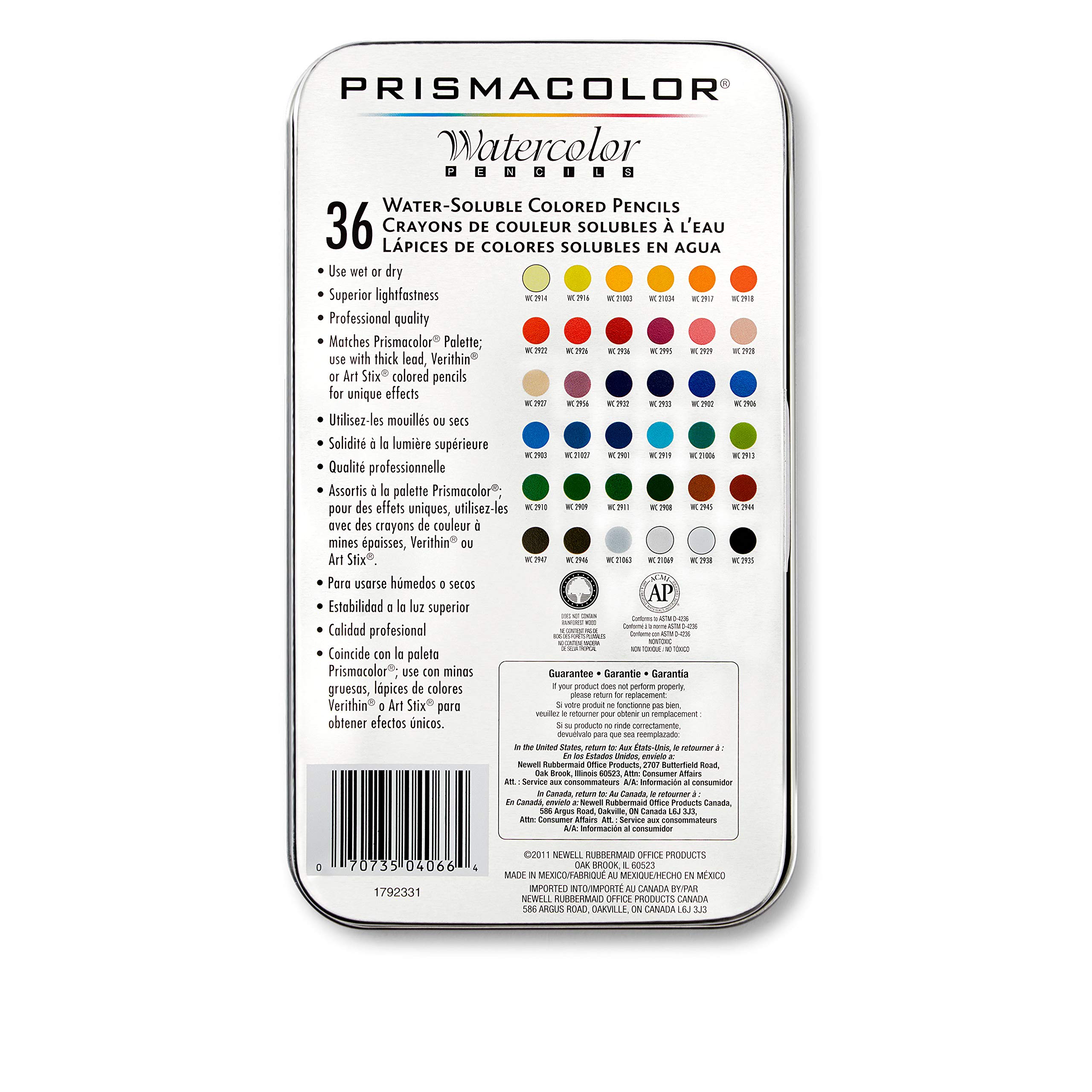 Prismacolor Watercolor Pencil Set, 36-Colors