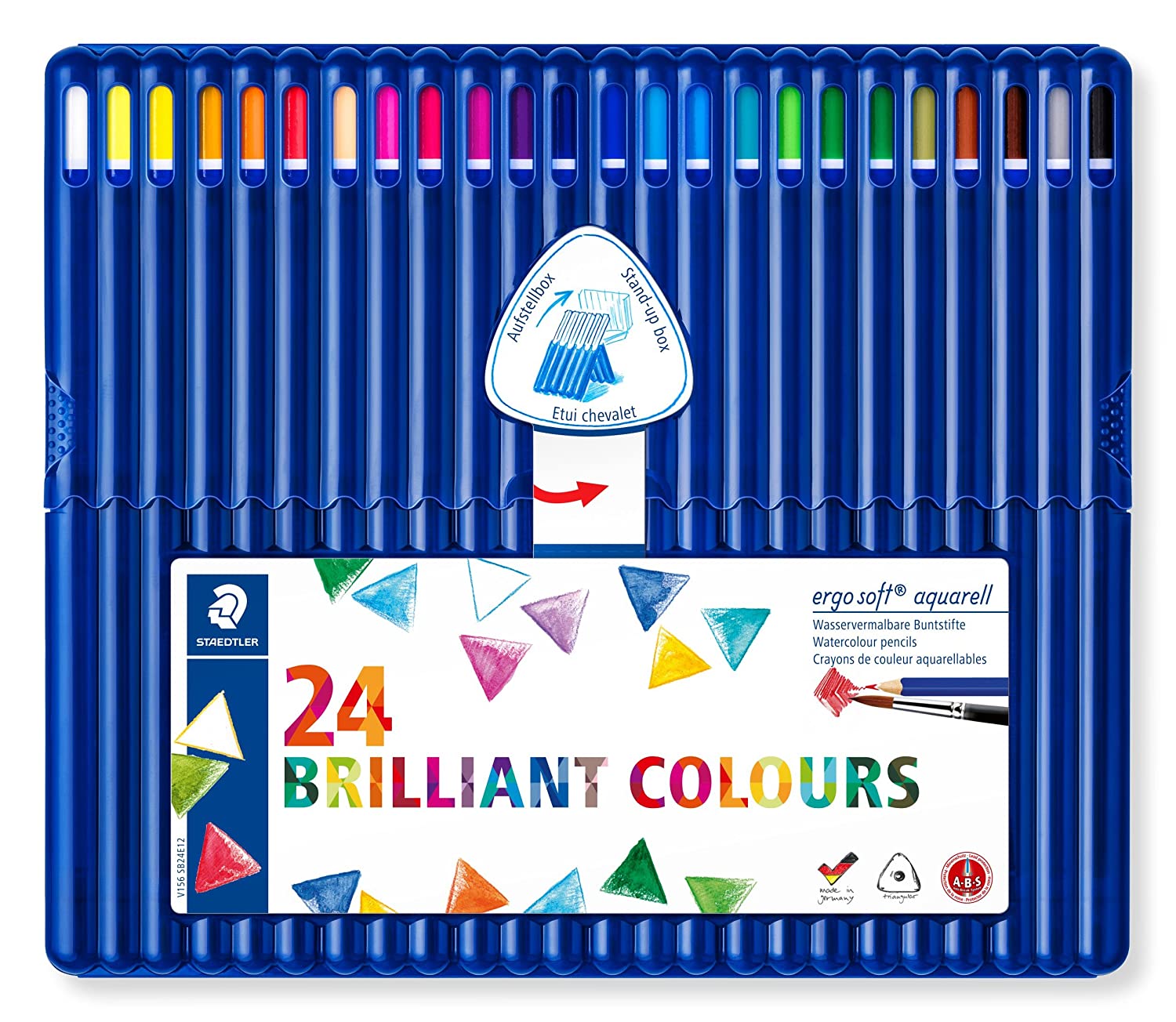 Staedtler Ergosoft Aquarell 156 SB24 Triangular Watercolour Pencil in Staedtler Box - Assorted Colou