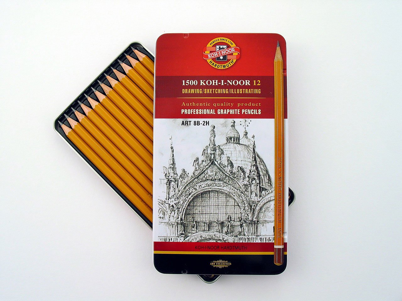 Koh-I-Noor Natural Professional Graphite Pencil Art Set of 12-8B-2H