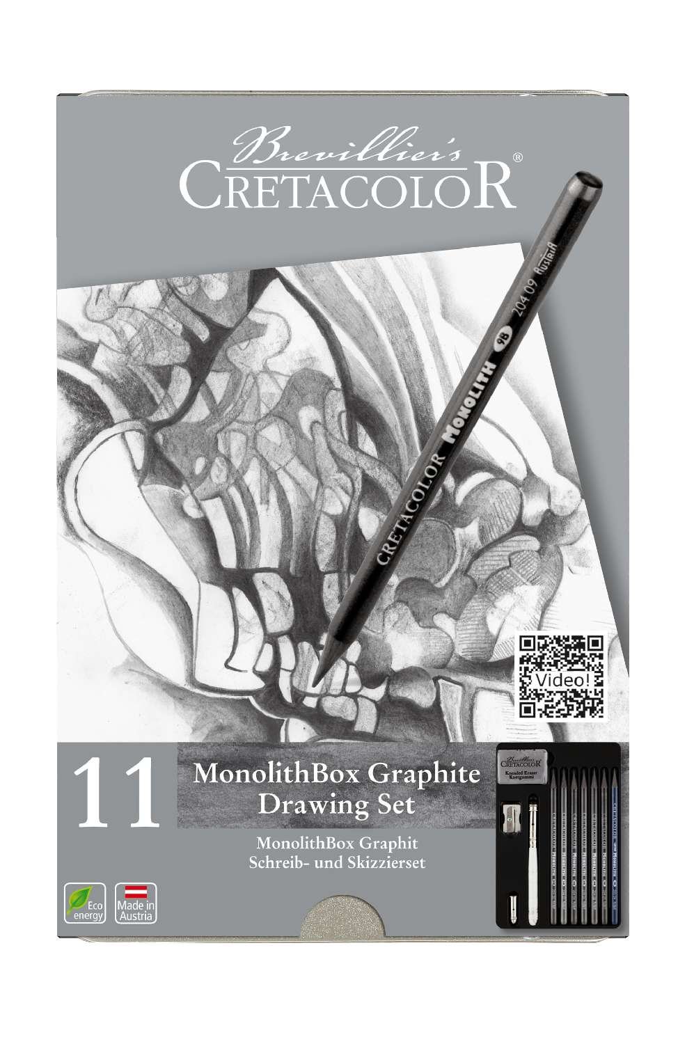 Cretacolor Monolith Woodless Graphite Pencils Set of 11