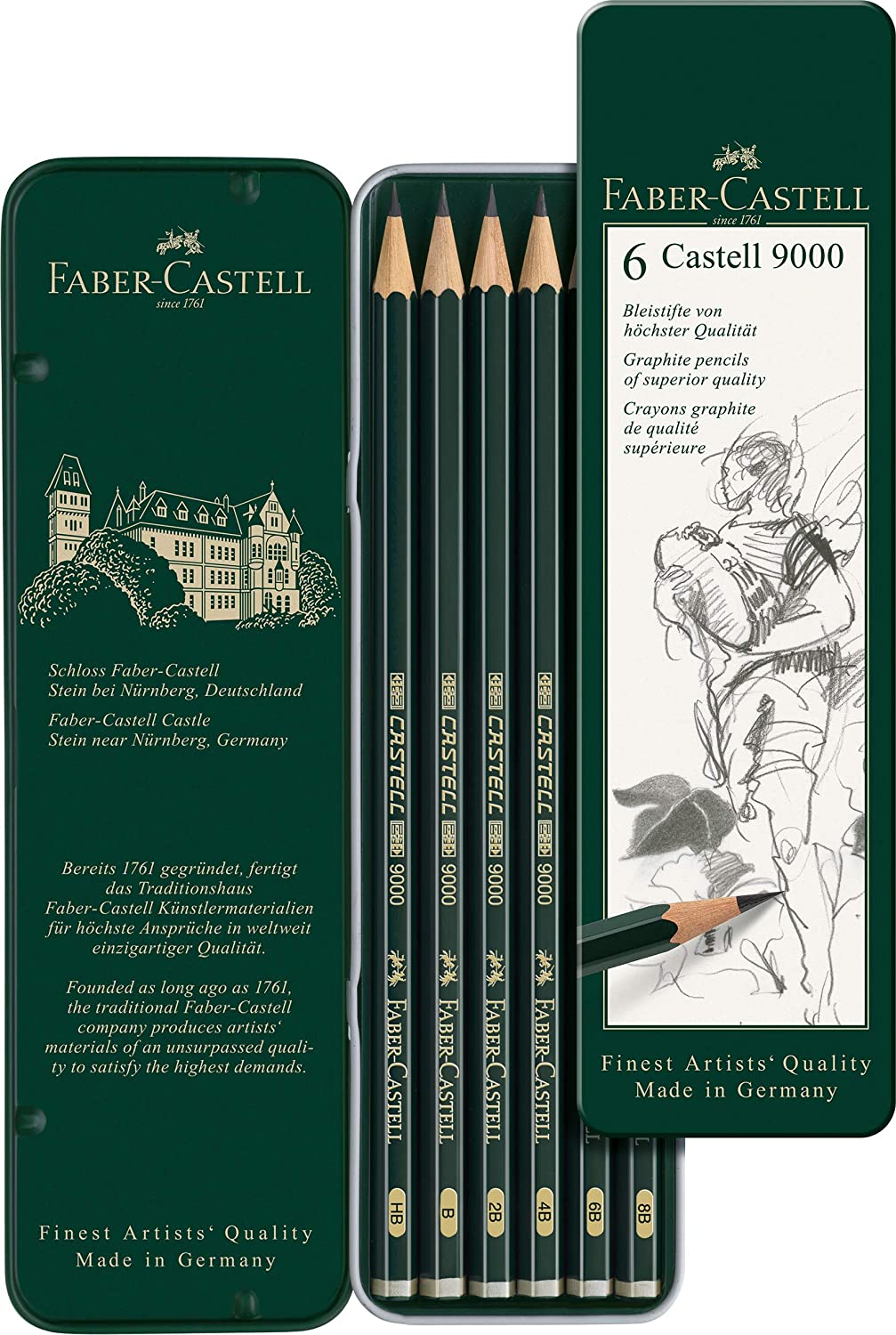 Faber-Castell Castell 9000 Pencil Set - Pack of 6