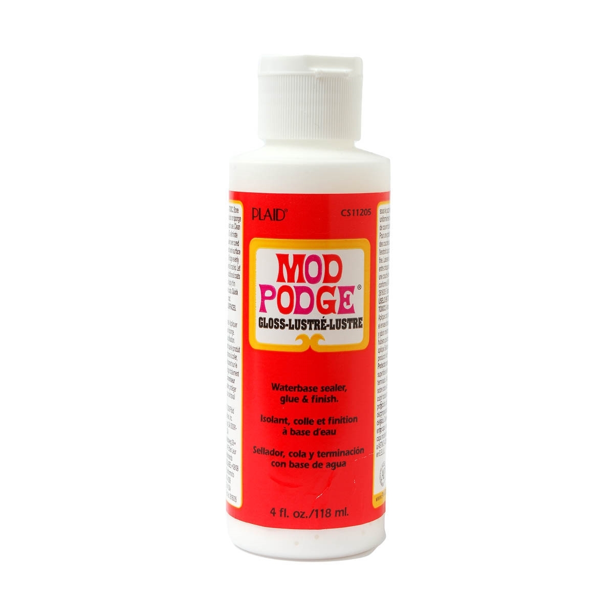 Mod Podge Gloss Water Base Sealer/Glue And Finish, White, 4 oz 118ml
