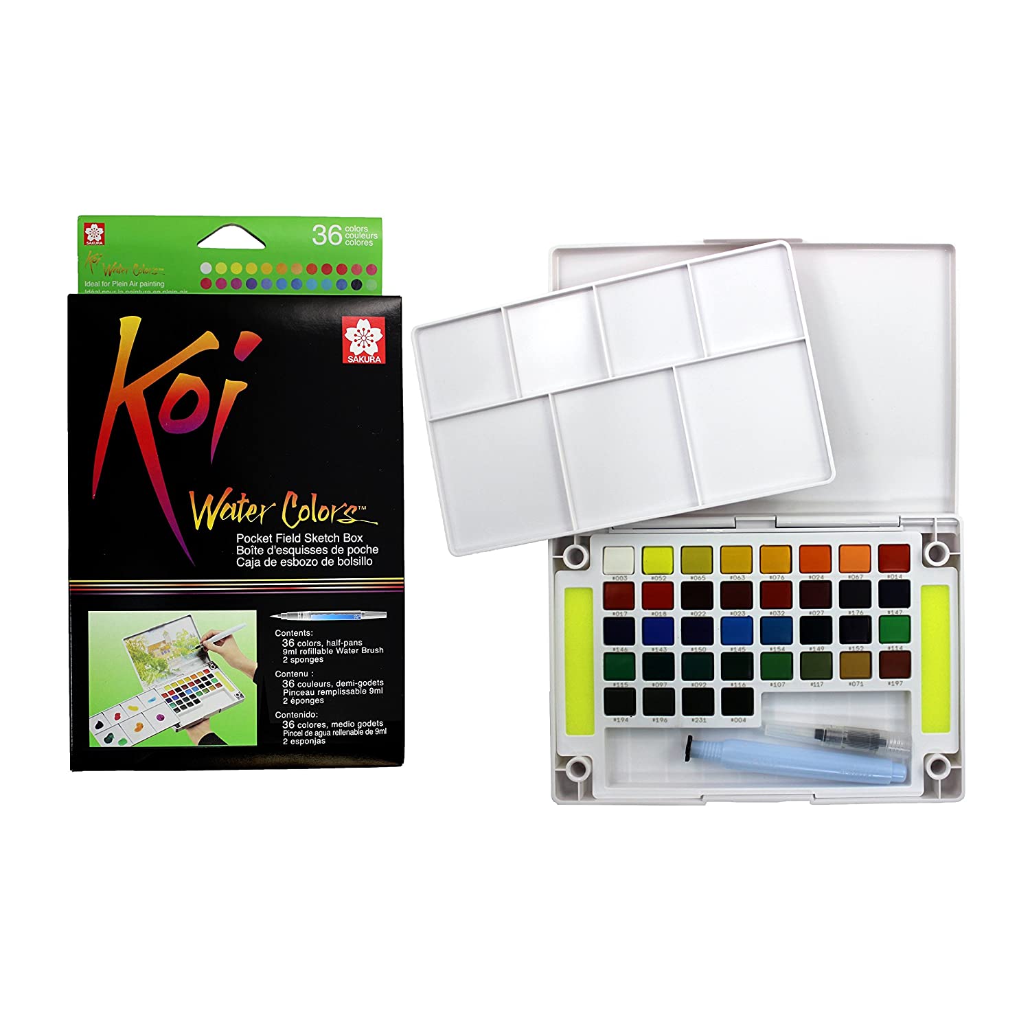 Sakura XNCW-36N Koi Watercolor Field 36 Color Sketch Set Pocket Sketch Box