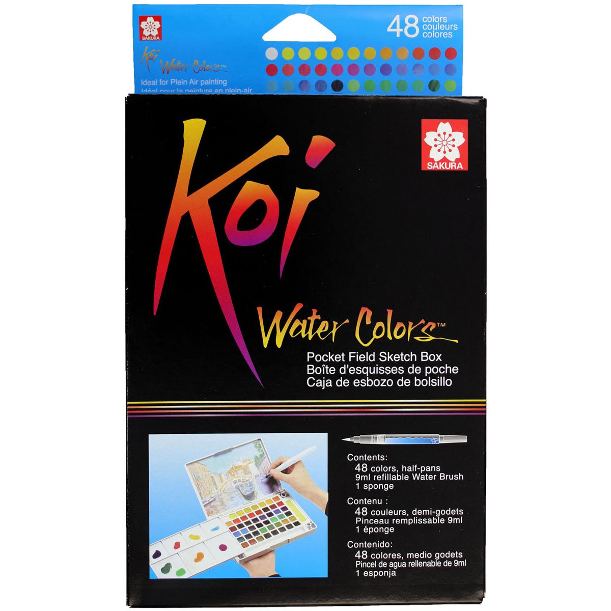 Sakura XNCW-48N Koi Watercolor Field 48 Color Sketch Set Pocket sketch box