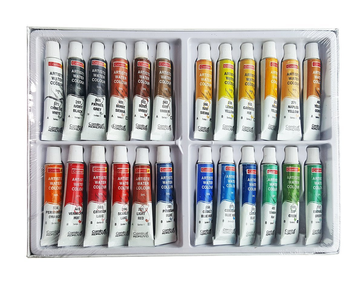 Camlin Kokuyo Artist 5ml Water Color Tube - 24 Shades (Multicolor)