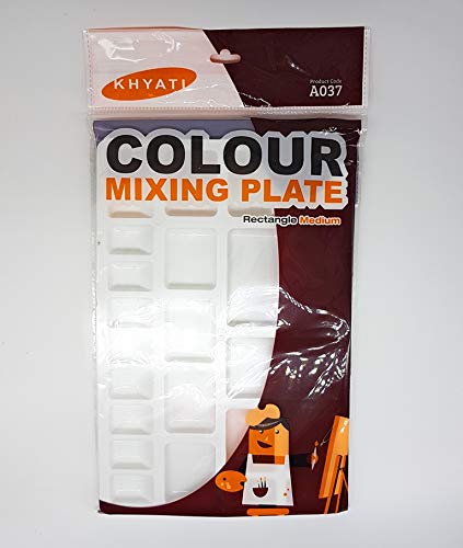 KHYATI Medium Rectangle Shape Colour Mixing Palette/Tray for Artist/Students