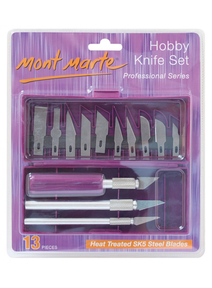 Mont Marte Hobby Knife Set SK5 Blades MACR0004 -13 Pcs