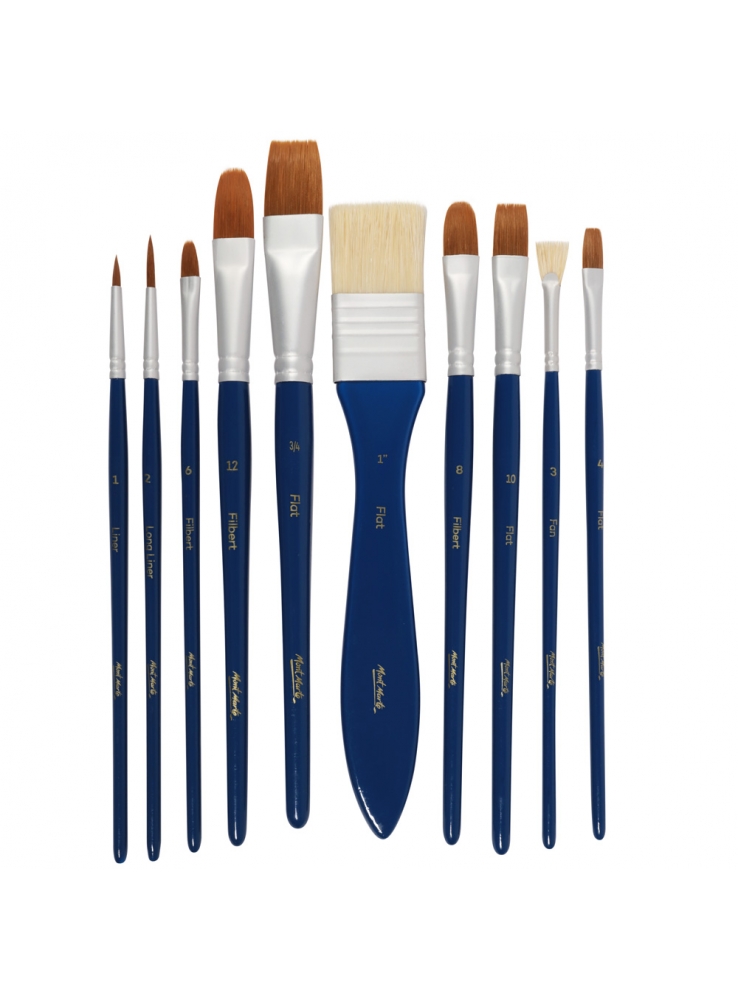 Mont Marte Signature Gouache Brush Set in Wallet 11pc - Starbox