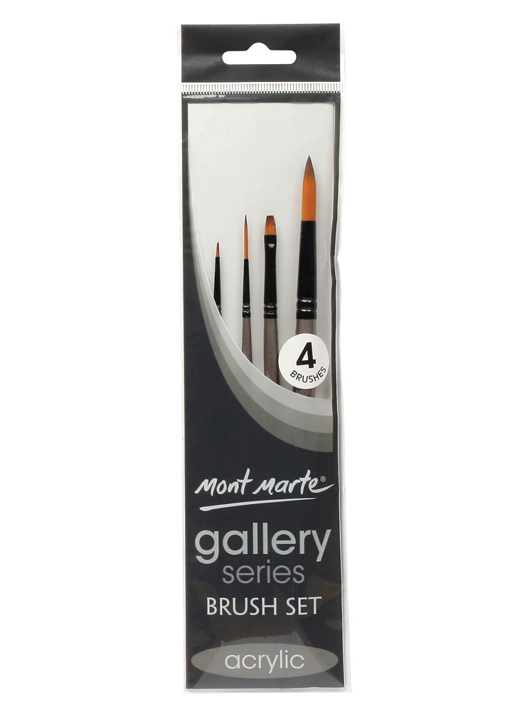 Mont Marte Gallery Series Brush Set Acrylic 4pce