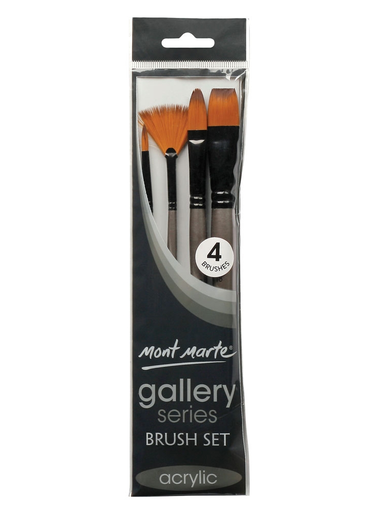 Mont Marte Gallery Series Brush Set Acrylic 4pce BMHS0012