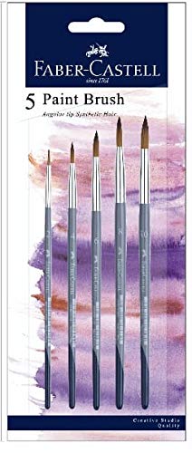 Faber-Castell Angular Synthetic Round Brushes (2, 4, 6, 8, 10)