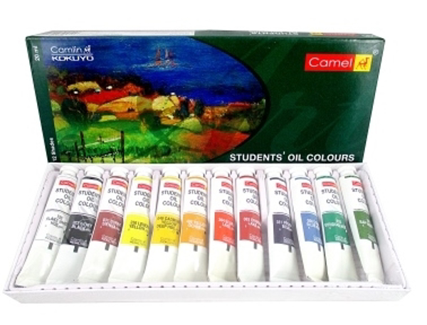 Camel Kokuyo Student Oil Color Box - 20ml Tubes, 12 Shades