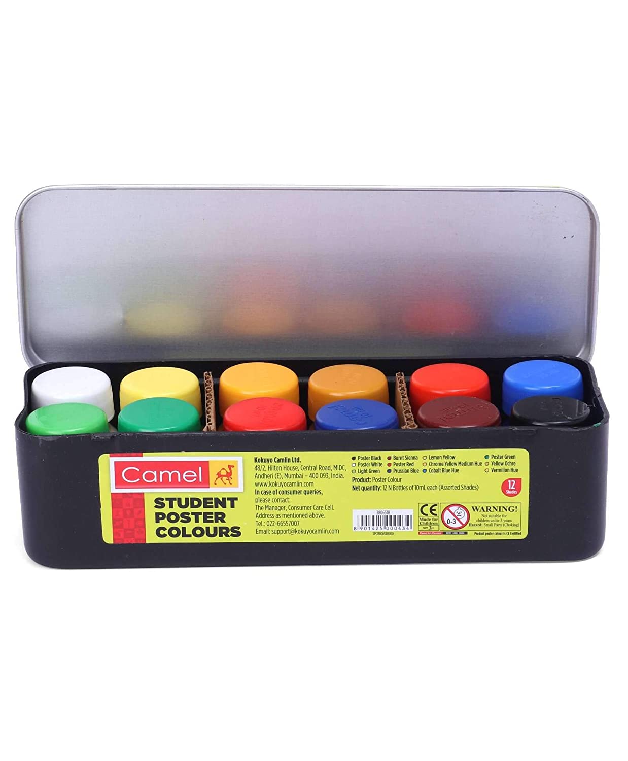 Camlin Premium Poster Colour With Brush Set Of 20 X 15ml India