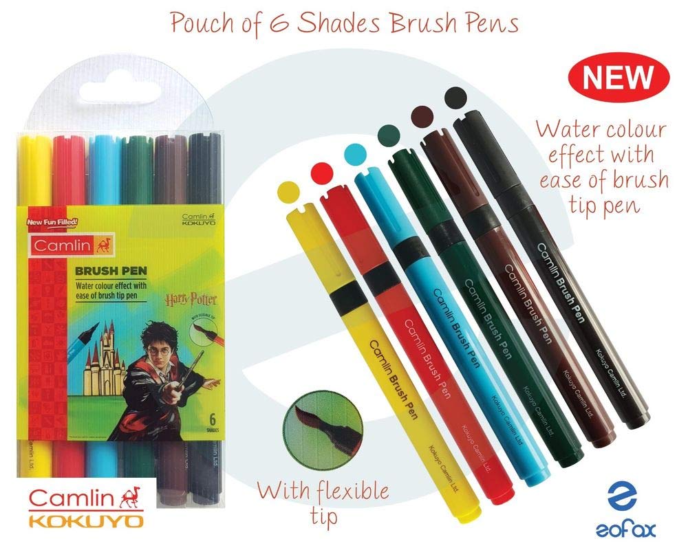 Zonnebrand betreuren Achtervoegsel Camlin Kokuyo Brush Pens, 24 Shades (Multicolor) - Starbox