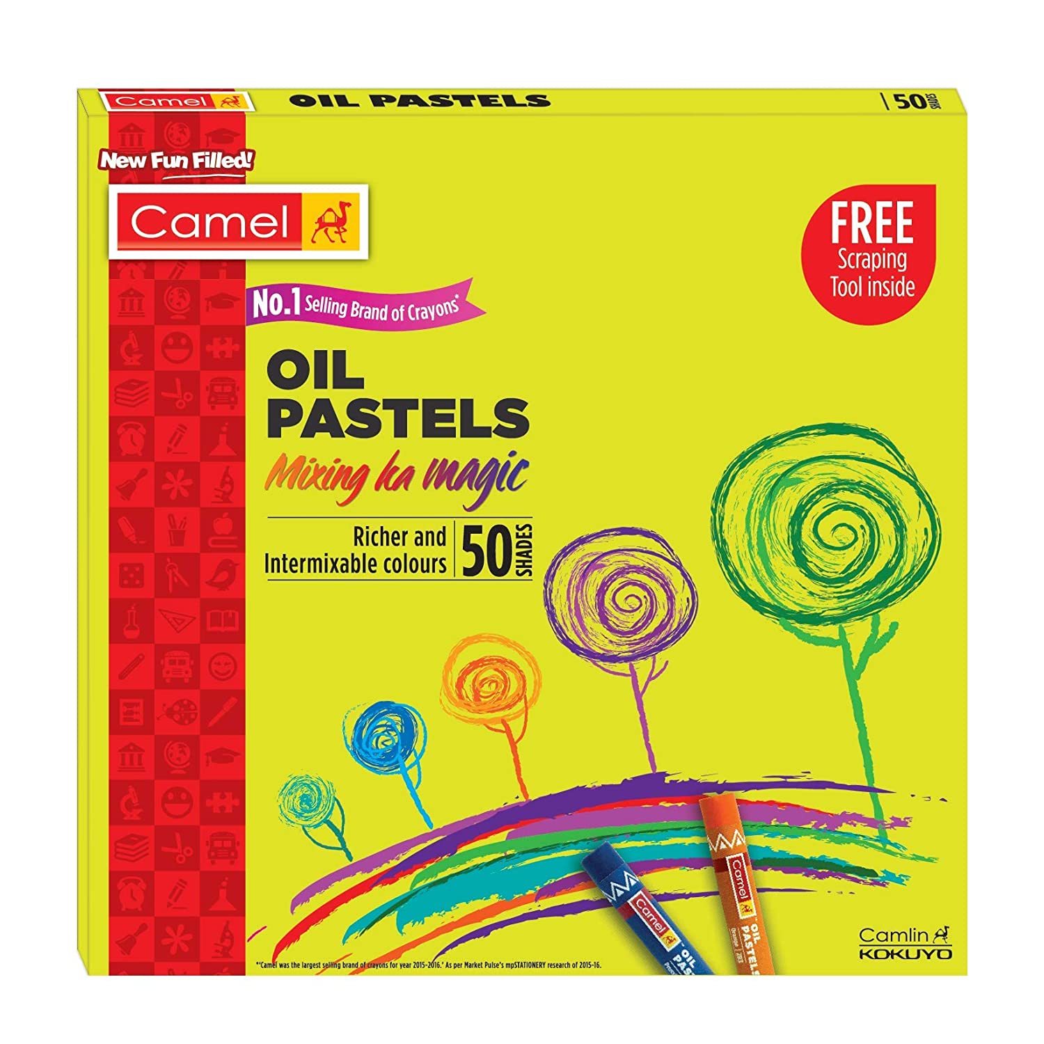 Camlin Kokuyo Oil Pastel (50 Shades)