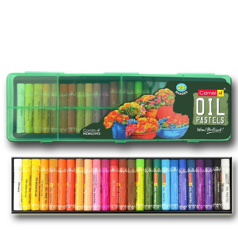 Camlin 50 oil pastels with Reusable Plastic Box - oil pastels