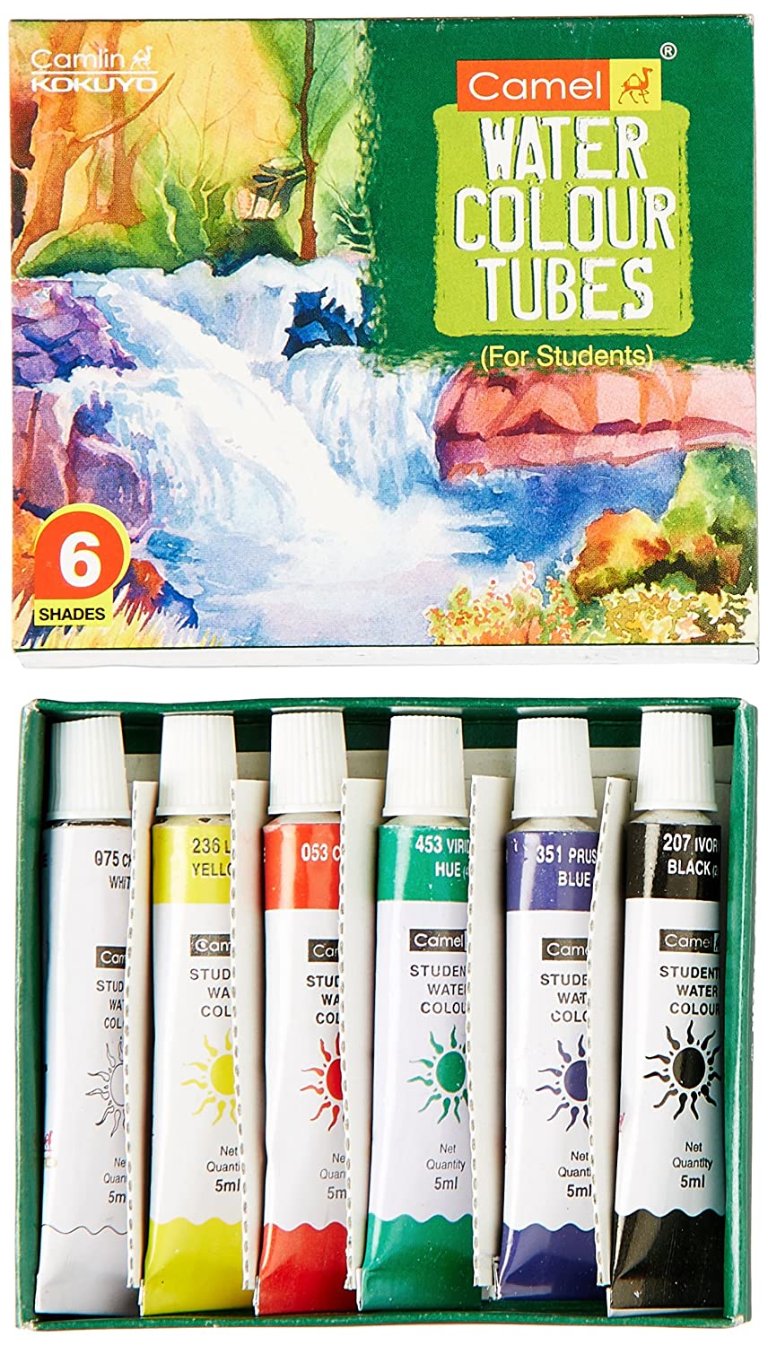 Camlin Kokuyo Student Water Color Tube - 5ml Tubes, 6 Shades