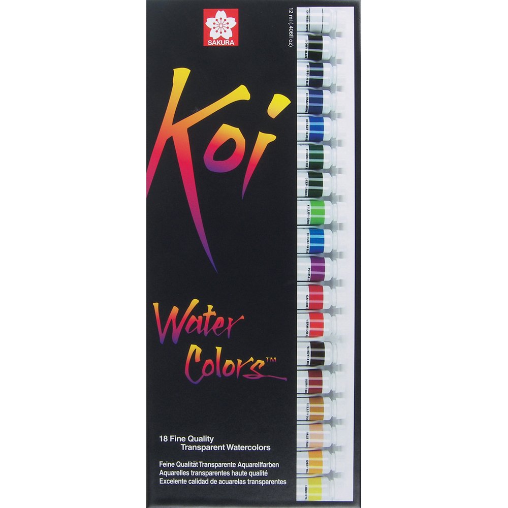 Sakura 18-Piece Koi Assorted Water Color Tube Set