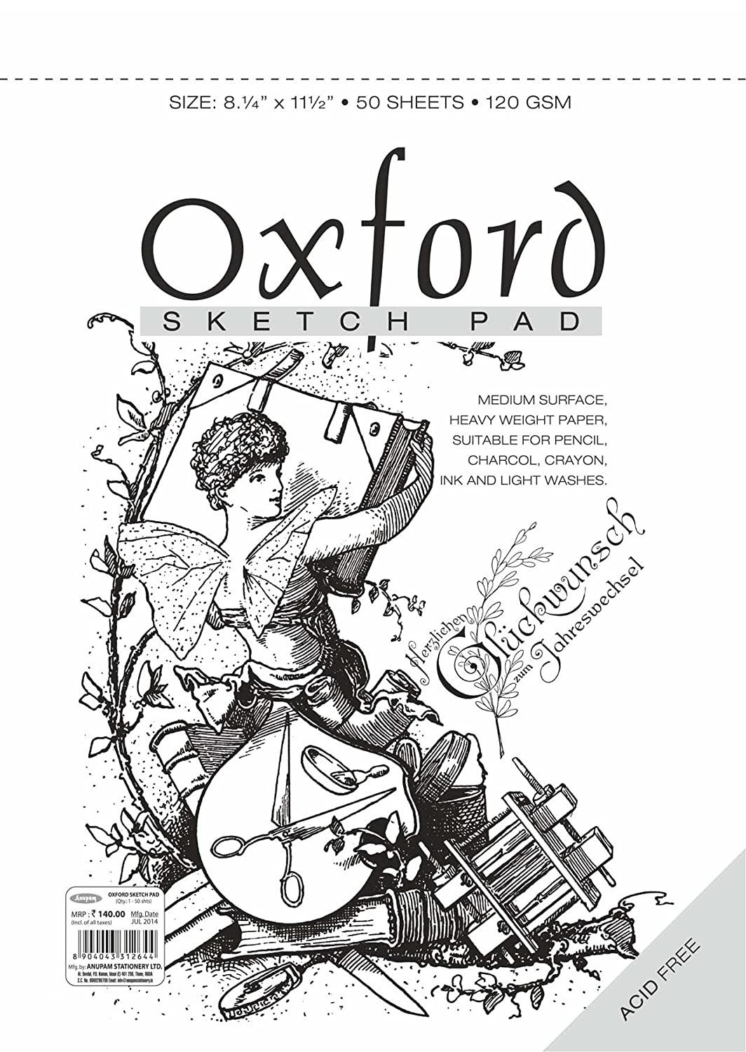 Anupam Oxford Sketch Pad A4- 50 Sheets, 120GSM