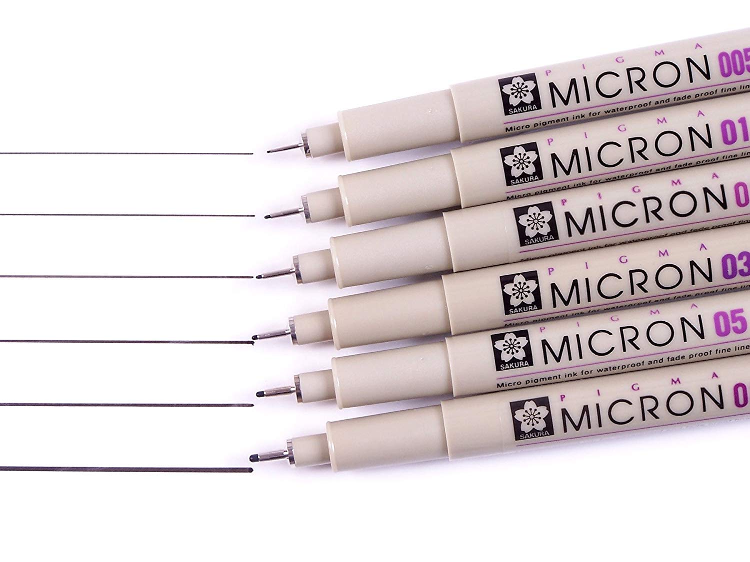 Pigma Black Micron 6 Piece Set | Sakura #50058