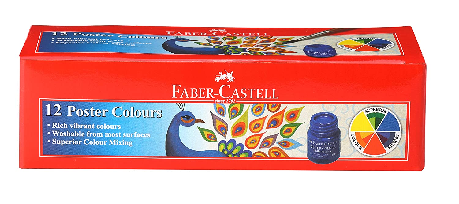 Faber-Castell Poster Color - Pack of 12 (Assorted)