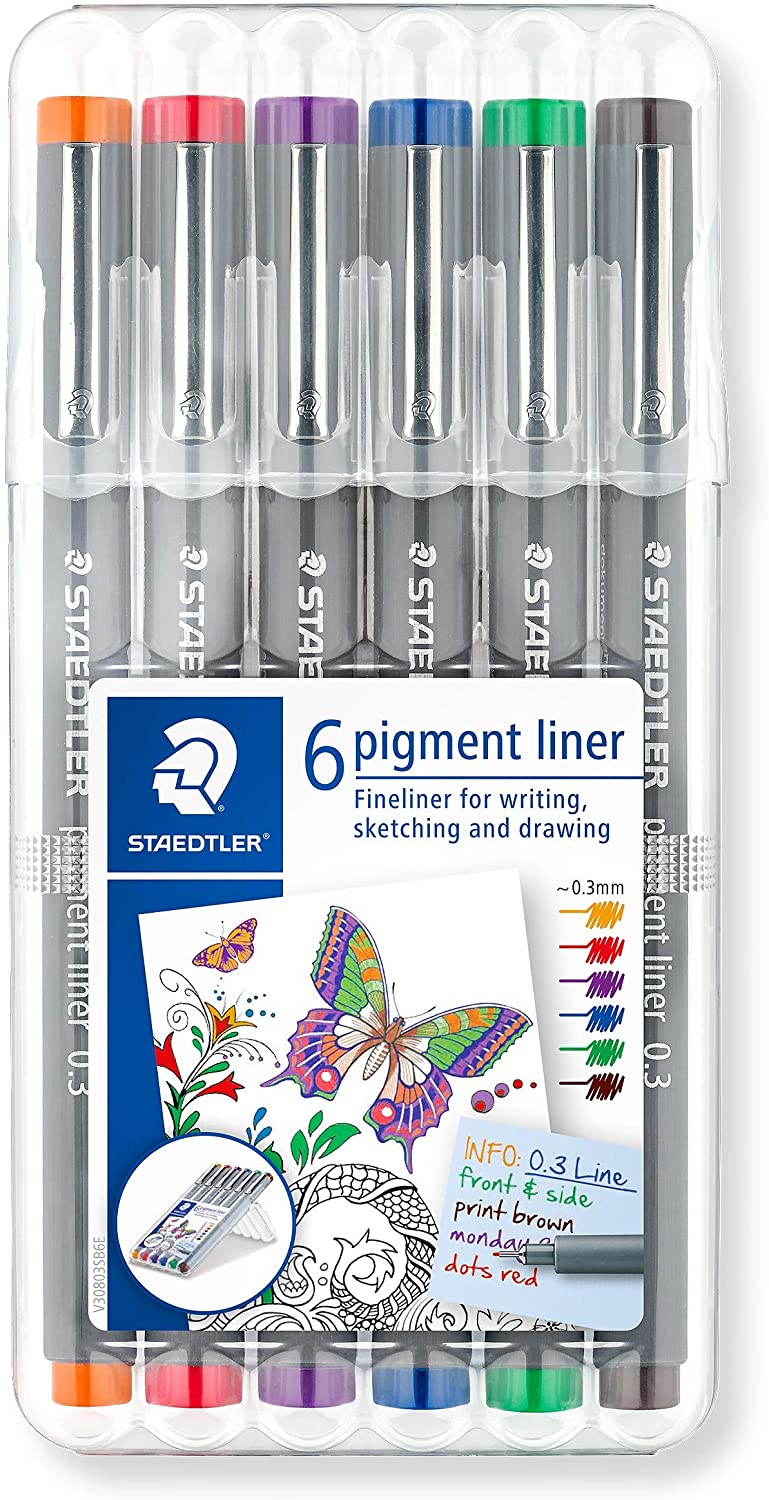 Staedtler Pigment Liner 308 05 SSB6 Fineliner Pen  (Pack of 6)