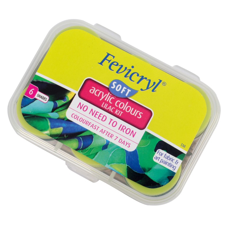 Fevicryl Pastel Acrylic Colours - Set of 6 (15ml)Pastel Acrylic Colours 6  Shades / Soft peach / Buttercup