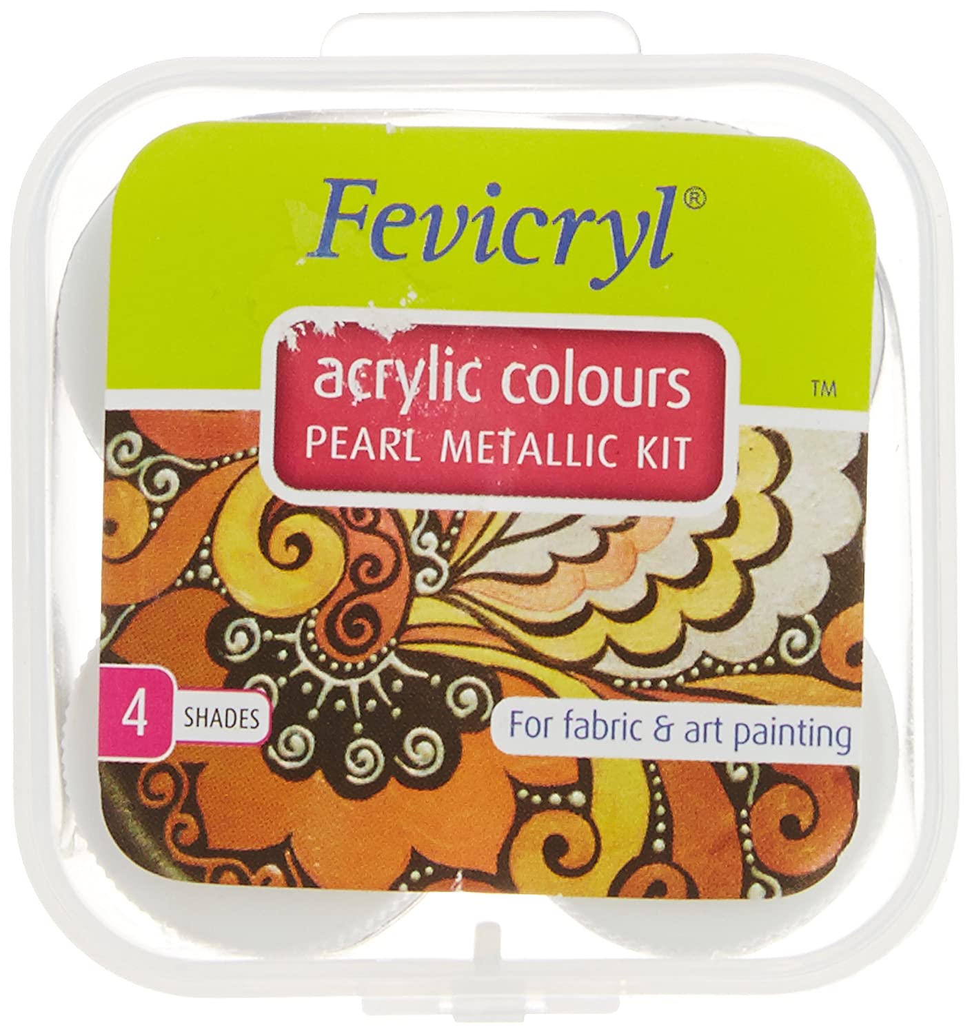 Fevicryl Acrylic Colors Pearl Metallic Kit, 40ml, 4 Shades