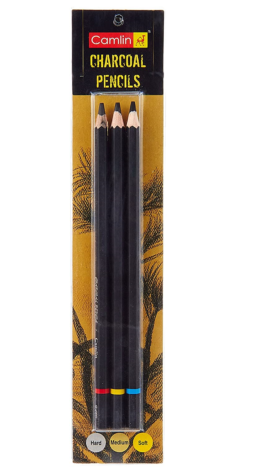 Camlin Kokuyo Medium/Soft/Hard Charcoal Pencils