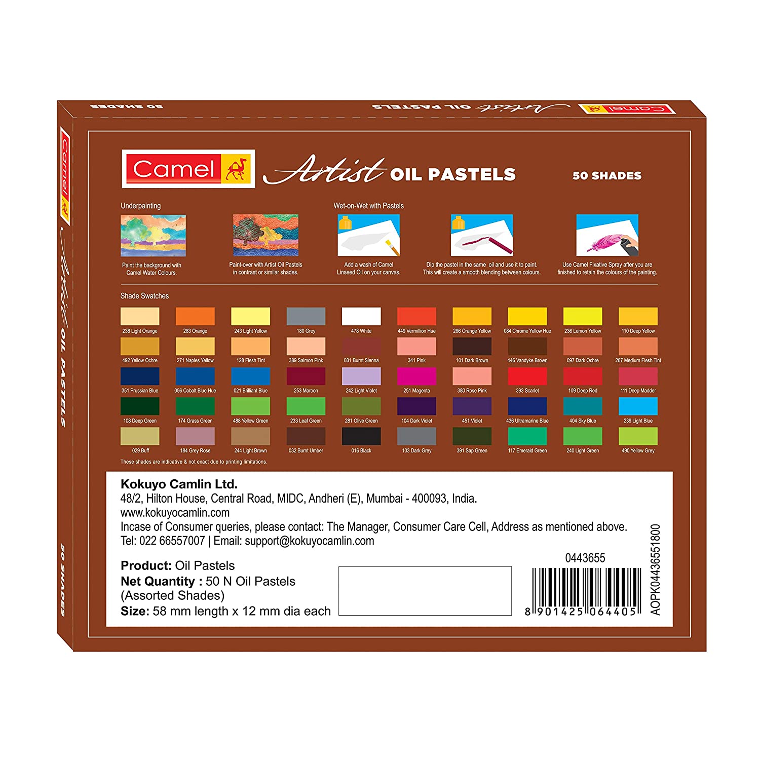 Camlin Kokuyo Artist Oil Pastels 50 Shades Multicolor Starbox