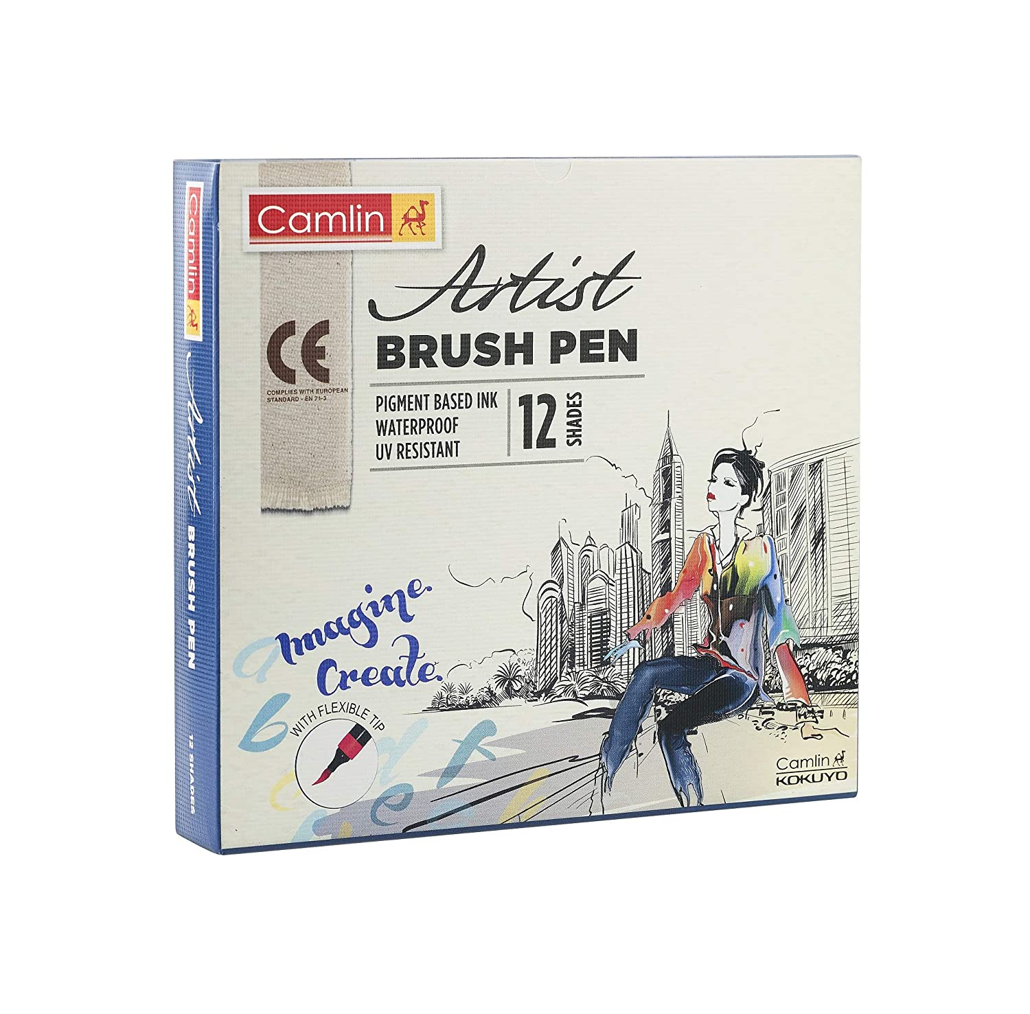 Camlin Artist Brush Pen Set - Pack of 12 (White)