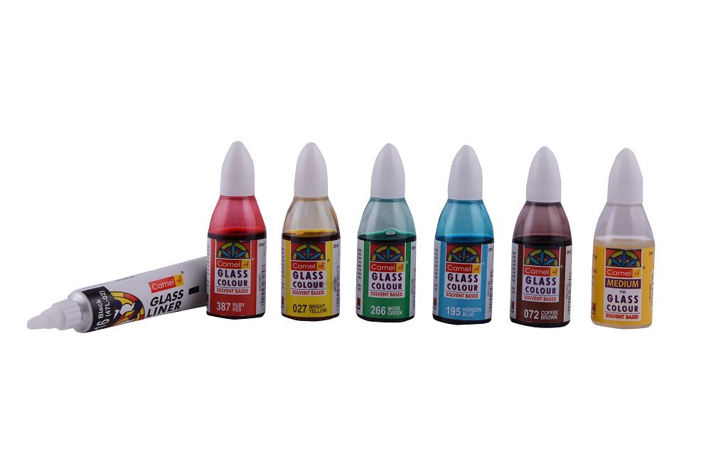 Camel Solvent Based Glass Color - 20ml Each, 5 Shades