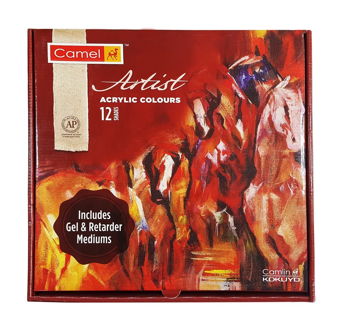 Camlin Kokuyo Artist 40ml Acrylic Color Shade - 12 Shades (Multicolor)