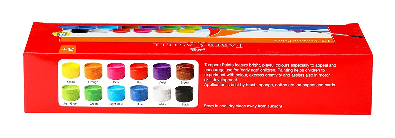 Faber-Castell Tempera Paint Set - Pack of 12 (Assorted)