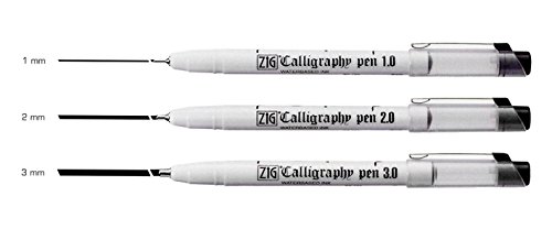 Kuretake Zig Calligraphy Pen - Set of 3, Oblique 