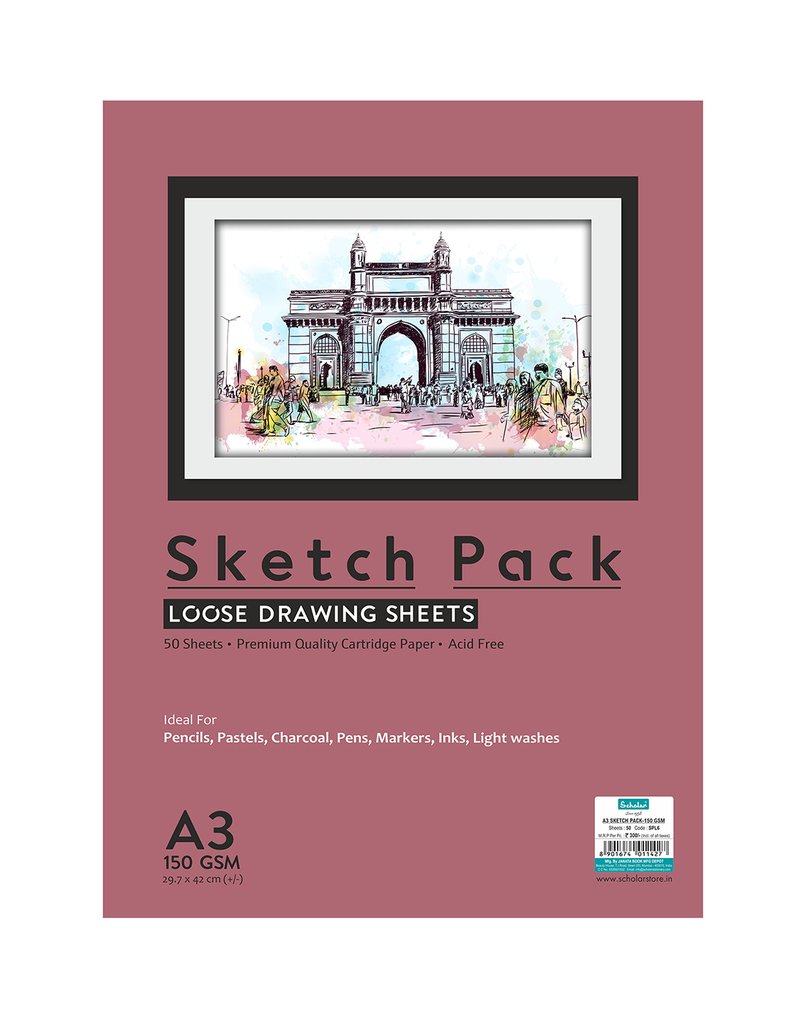 Scholar A3 SKETCH PACK - 150 GSM (SPL6) 50 sheet