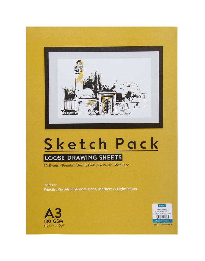 Scholar A3 SKETCH PACK - 130 GSM (SPL3)