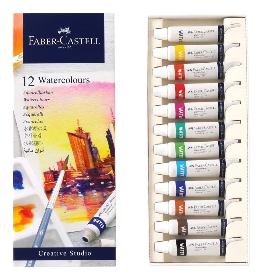 Faber-Castell Watercolor Art Set - Creative Studio With Pencils, Paper & Brush For Beginners