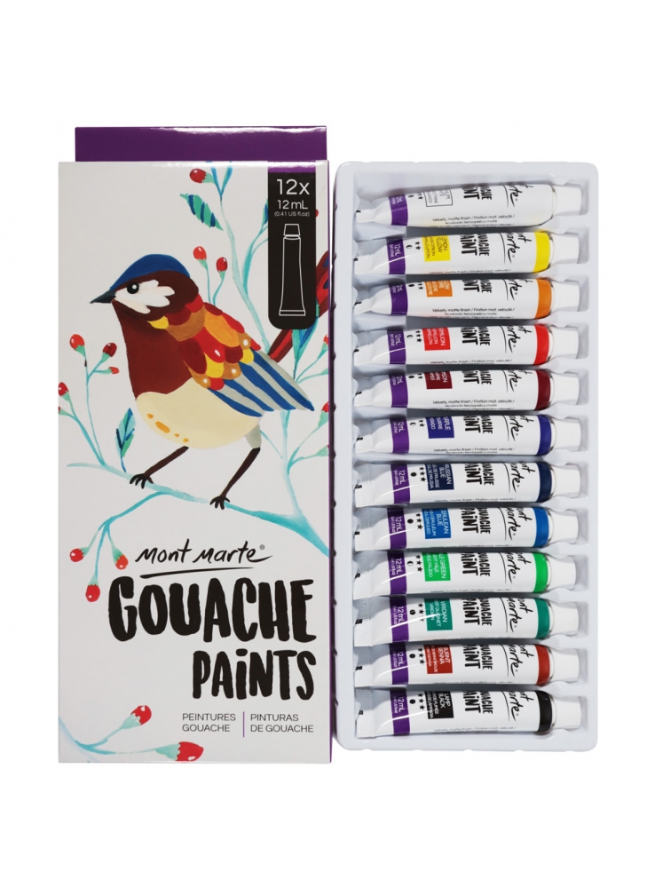 Mont Marte Gouache Paints 12ml Set Of 12