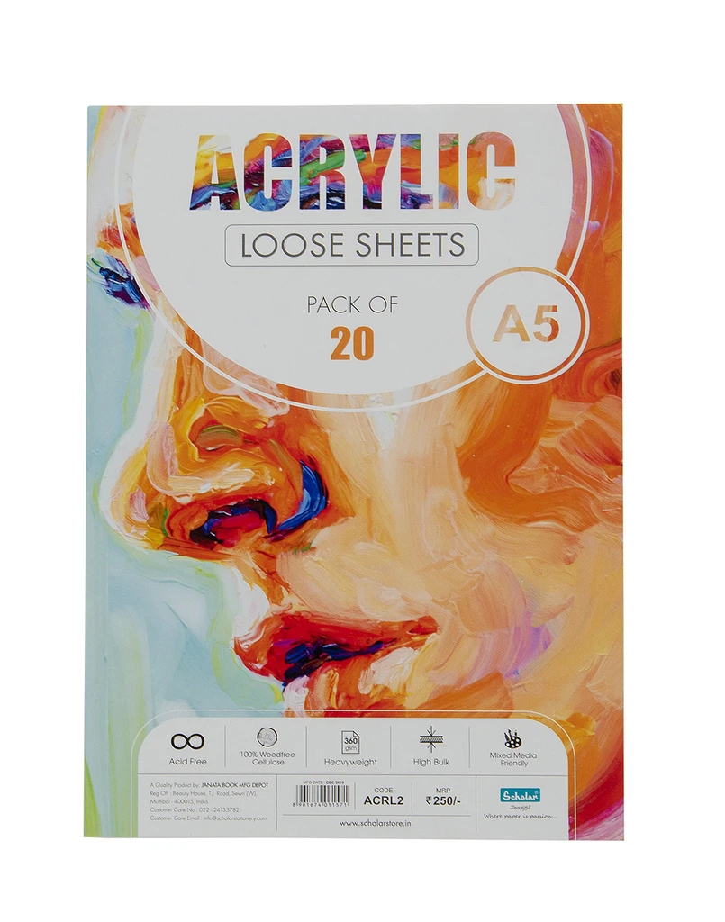 Scholar A5 ACRYLIC LOOSE SHEETS - 360 GSM (ACRL2)