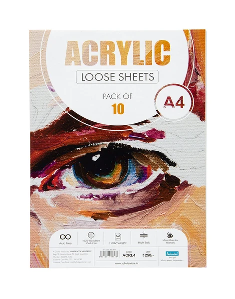 Scholar A4 ACRYLIC LOOSE SHEETS - 360 GSM (ACRL4)