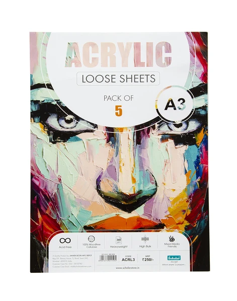 Scholar A3 ACRYLIC LOOSE SHEETS - 360 GSM (ACRL3)