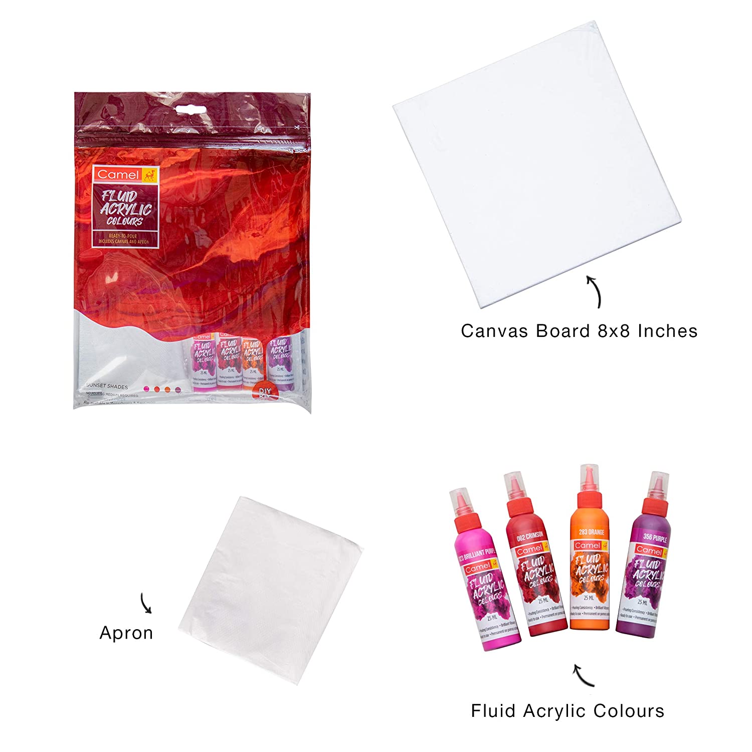 Camel Fluid Acrylic Kit - Sunset Series