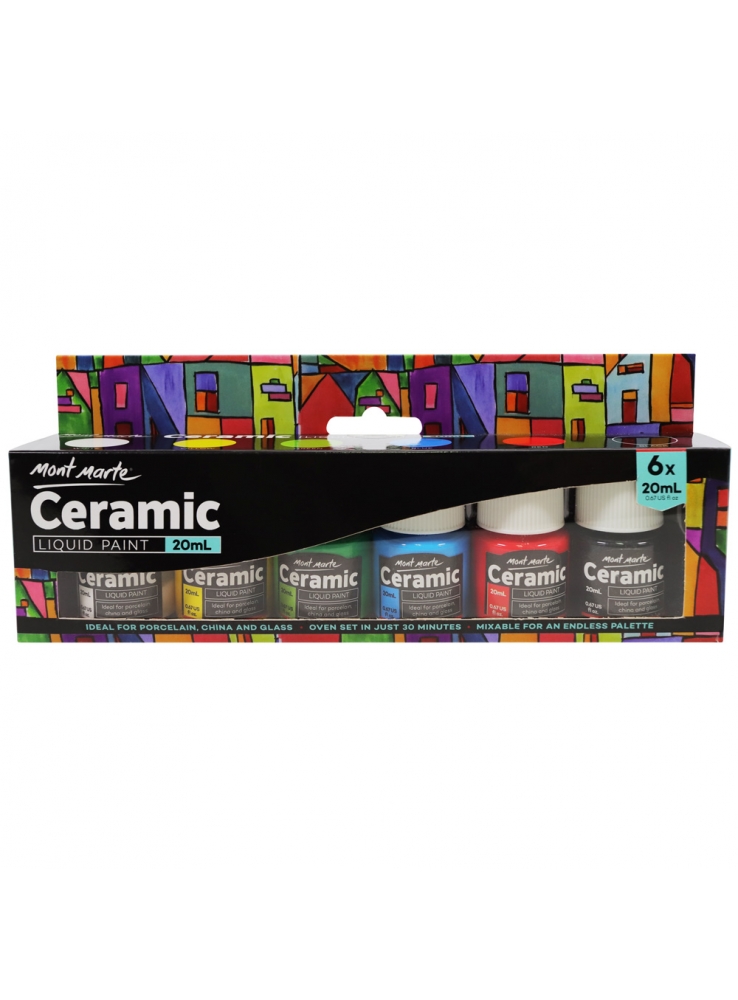 Mont Marte Pintura para Ceramica y Porcelana – 6 piezas x 20ml – Colores  cerámicos resistentes al agua – Ideal para Pintar Vasos, Jarrones y Tazones  : : Hogar y cocina