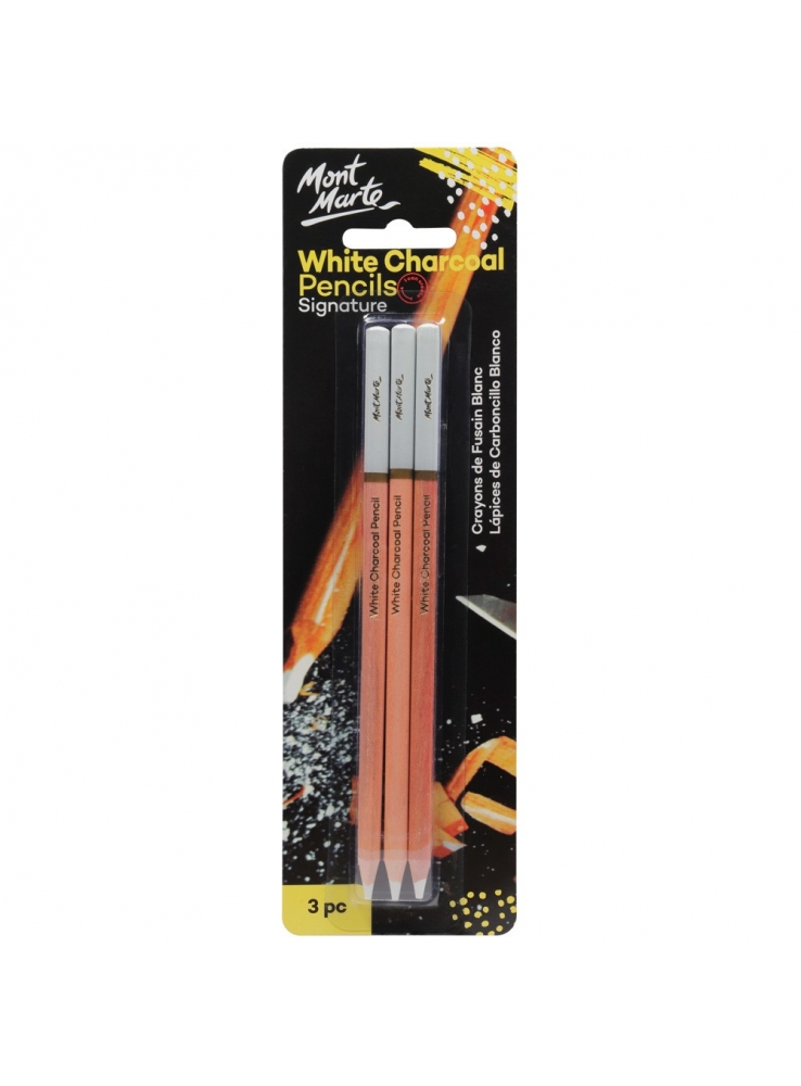 Mont Marte Signature White Charcoal Pencils 3pc
