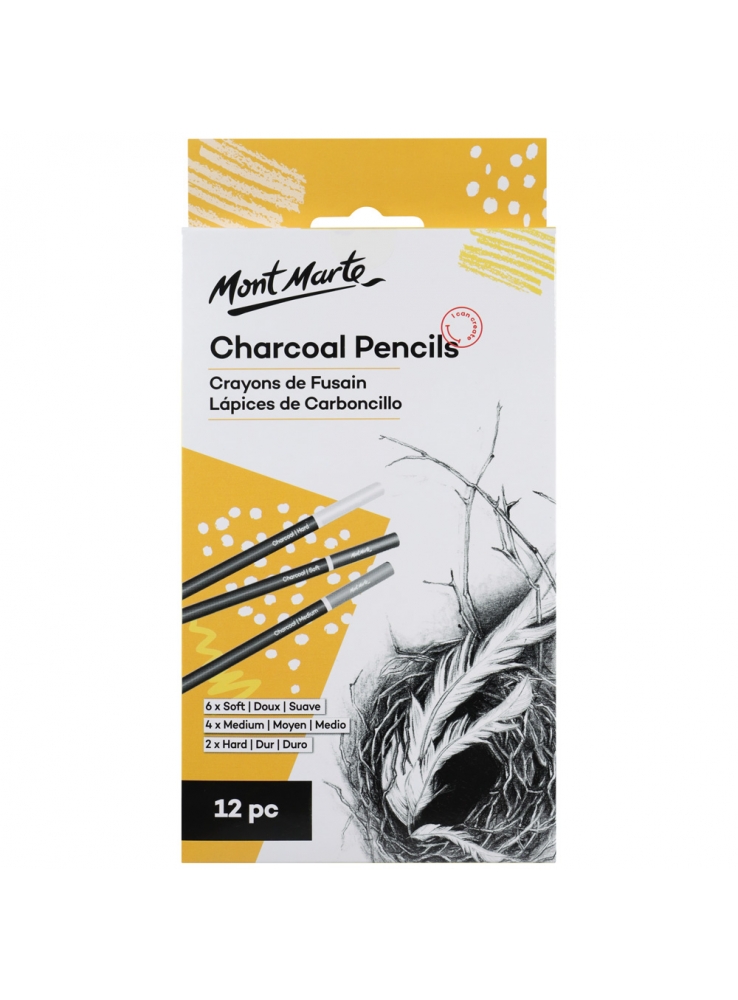 Mont Marte Signature Charcoal Pencils 12pce