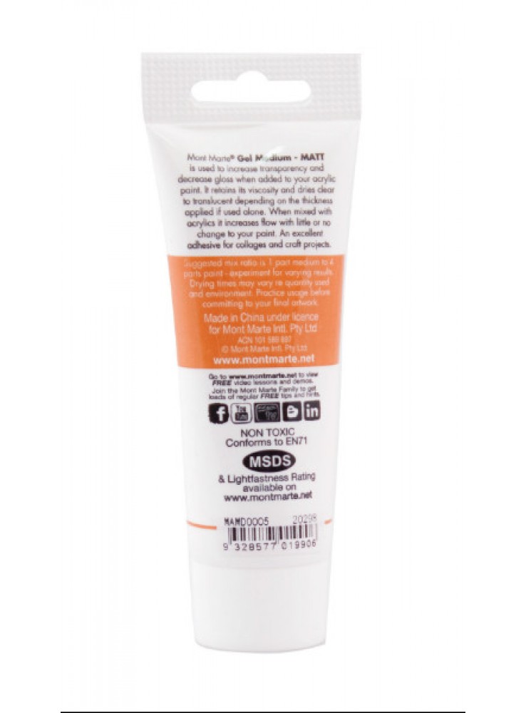 Mont Marte Gel Medium Matt 75ml