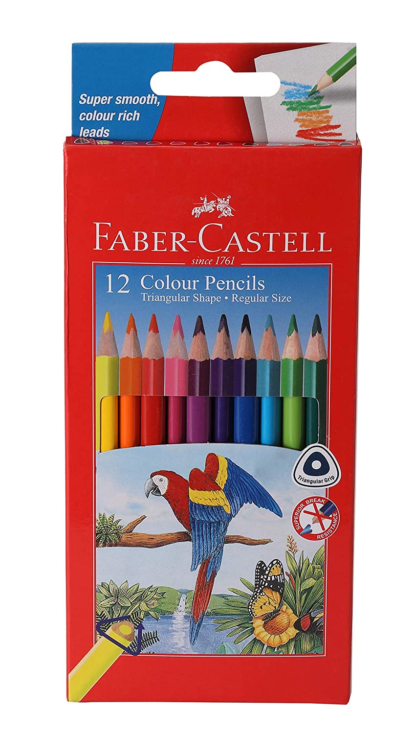 Faber-Castell Triangular Colour Pencils - Pack of 12 (Assorted)