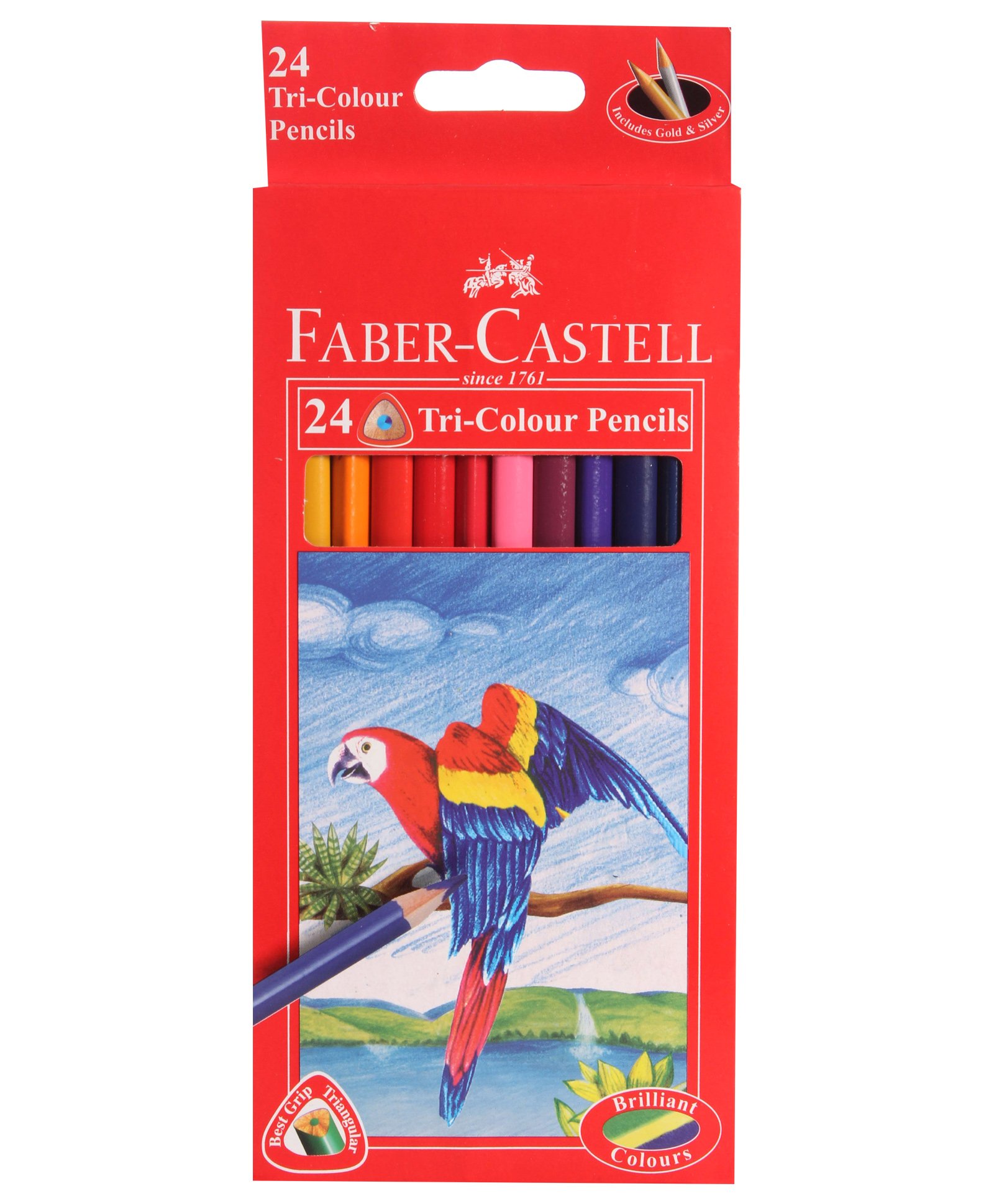 Faber Castell 24 Tri-Colour Pencils