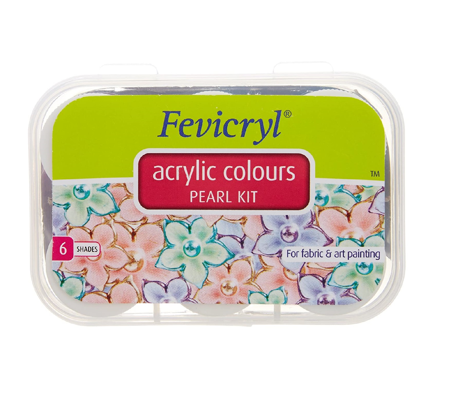 Fevicryl Acrylic Colors, Pearl Kit, 6 Shades